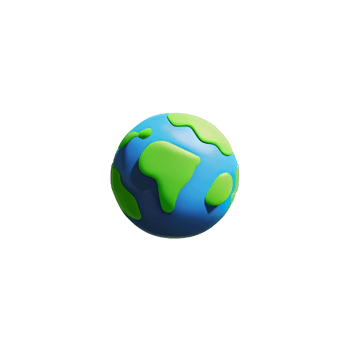 3D Cartoon planet Earth icon png