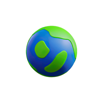 3D Cartoon planet Earth icon png