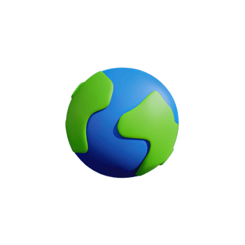 3D Cartoon planet Earth icon png