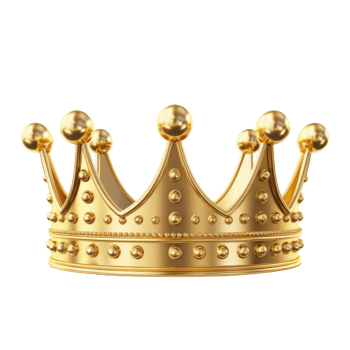 Golden crown isolated. Illustration png