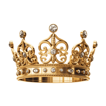 Golden crown isolated. Illustration png