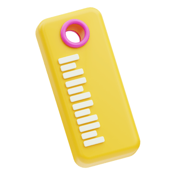 Ruler stationery, 3D Illustration png
