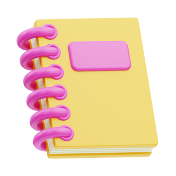 Notebook stationery, 3D Illustration png