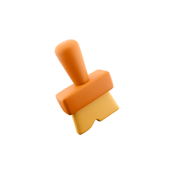 3d rendering Paint brush icon. 3d render Drawing tool icon. png