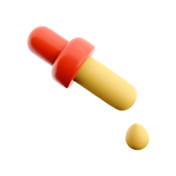3d rendering Simple color picker tool icon. 3d render pipette icon. png