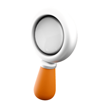 3d rendering Magnifying glass or search icon. 3d render A device for a thorough inspection or search icon. png