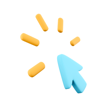 3d rendering click icon. 3d render blue mouse pointer clicks icon. png