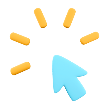 3d rendering click icon. 3d render blue mouse pointer clicks icon. png