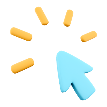 3d rendering click icon. 3d render blue mouse pointer clicks icon. png