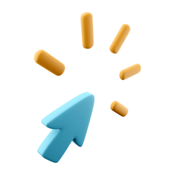 3d rendering click icon. 3d render blue mouse pointer clicks icon. png