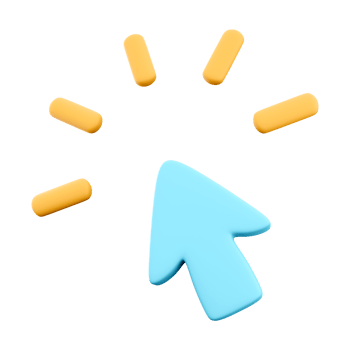 3d rendering click icon. 3d render blue mouse pointer clicks icon. png