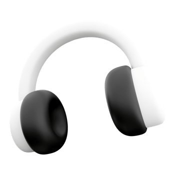 3d rendering High-quality headphones icon. 3d render White headphones wirelessly icon. png