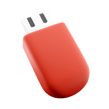 3d render usb flash drive cartoon icon. 3d render red usb To save information icon. png