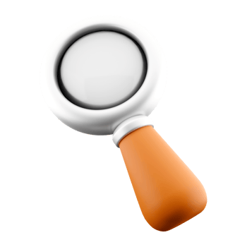 3d rendering Magnifying glass or search icon. 3d render A device for a thorough inspection or search icon. png