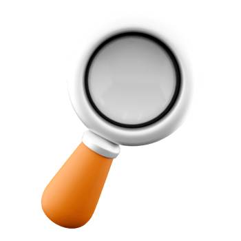 3d rendering Magnifying glass or search icon. 3d render A device for a thorough inspection or search icon. png