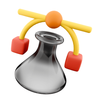 3d rendering Chemistry flask icon. Science technology, flat design for chemistry icon. png