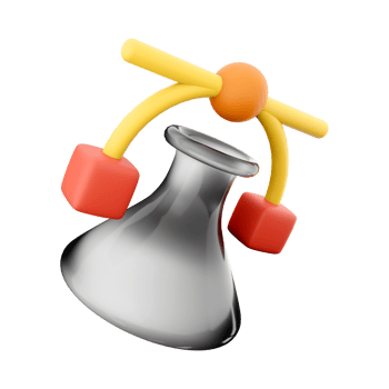 3d rendering Chemistry flask icon. Science technology, flat design for chemistry icon. png