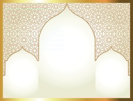 Islamic Arabic Golden Ornament Border Arabesque Pattern Luxury Background vector