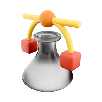 3d rendering Chemistry flask icon. Science technology, flat design for chemistry icon. png
