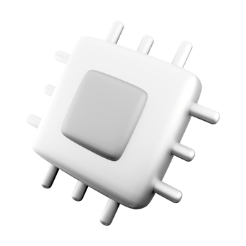 3d rendering Microchip line icon. CPU icon. 3d render Central processing unit, computer processor, chip icon. png