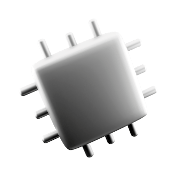 3d rendering Microchip line icon. CPU icon. 3d render Central processing unit, computer processor, chip icon. png