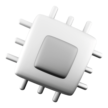 3d rendering Microchip line icon. CPU icon. 3d render Central processing unit, computer processor, chip icon. png