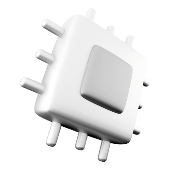 3d rendering Microchip line icon. CPU icon. 3d render Central processing unit, computer processor, chip icon. png