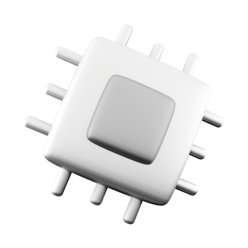 3d rendering Microchip line icon. CPU icon. 3d render Central processing unit, computer processor, chip icon. png