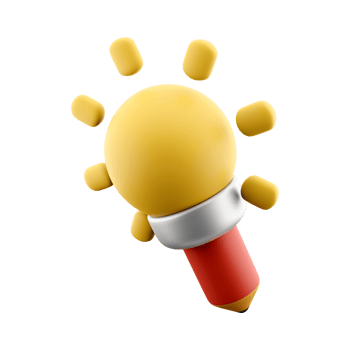 3d rendering pencil with sun icon. 3d render red pencil and sun with rays icon. png