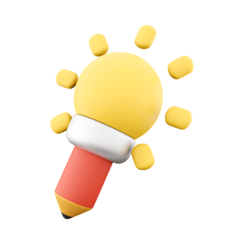3d rendering pencil with sun icon. 3d render red pencil and sun with rays icon. png