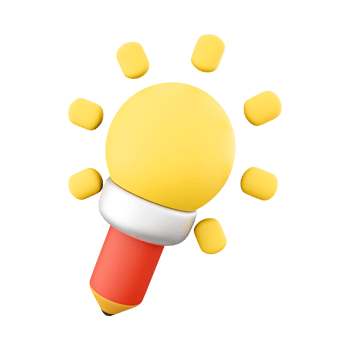 3d rendering pencil with sun icon. 3d render red pencil and sun with rays icon. png