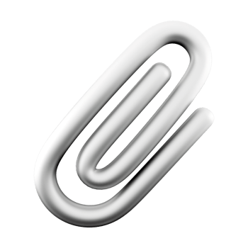 3d rendering paper clip icon. 3d render Metal fixture, paper clip icon. png
