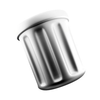 3d rendering trash can icon. 3d render broom bucket for garbage disposal icon. png