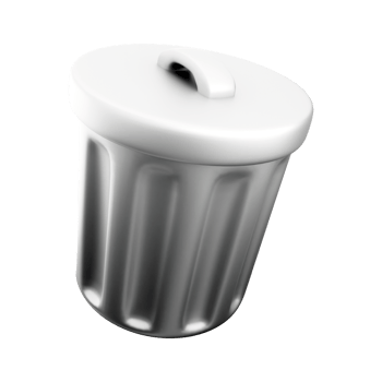 3d rendering trash can icon. 3d render broom bucket for garbage disposal icon. png