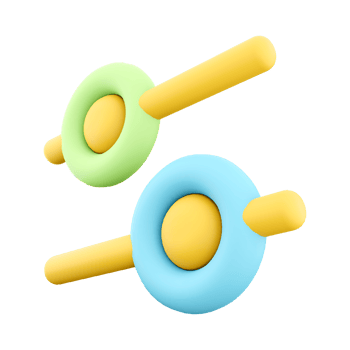 3d rendering green and blue slider icon. 3d render value changes icon. png