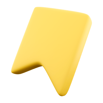 3d rendering yellow bookmar flag icon. 3d render A piece of paper or ribbon inserted into a book to mark the desired page icon. png