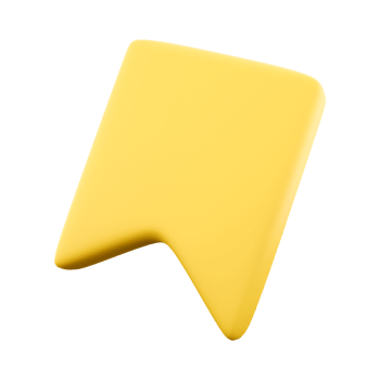 3d rendering yellow bookmar flag icon. 3d render A piece of paper or ribbon inserted into a book to mark the desired page icon. png