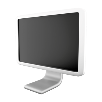3d rendering Computer Monitor icon. 3d render white monitor with the screen off icon. png