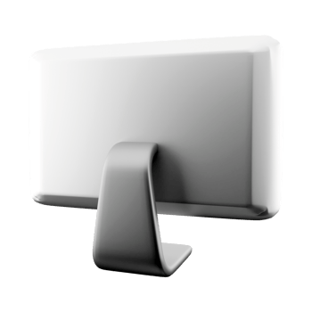 3d rendering Computer Monitor icon. 3d render white monitor with the screen off icon. png