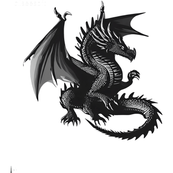 Chinese Black Dragon Silhouette png