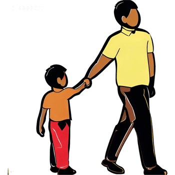 Father and Son Walking Hand in Hand png