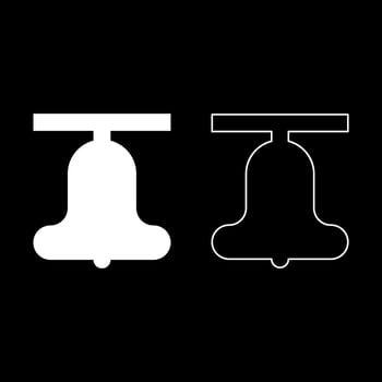 Church bell beam concept campanile belfry set icon white color vector illustration image solid fill outline contour line thin flat style