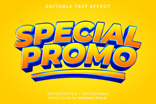 Special sale promo 3d editable text effect template vector