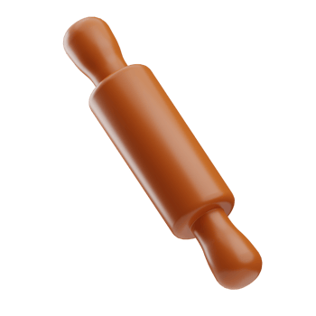 kitchenware rolling pin illustration 3d png