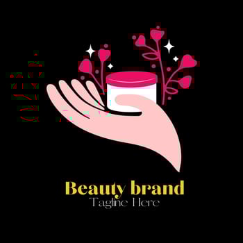 Beauty brand logo design illustration, brand identity emblem vector