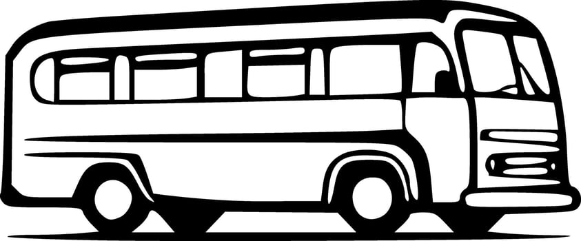 Bus black white vector illustration