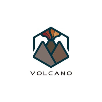 Volcano logo design vector with modern creative style