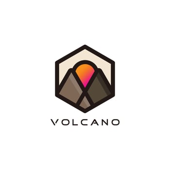 Volcano logo design vector with modern creative style
