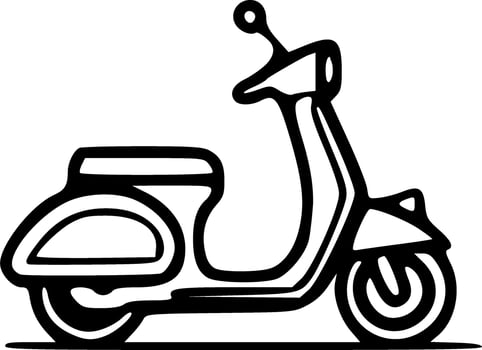 Scooter black white vector illustration