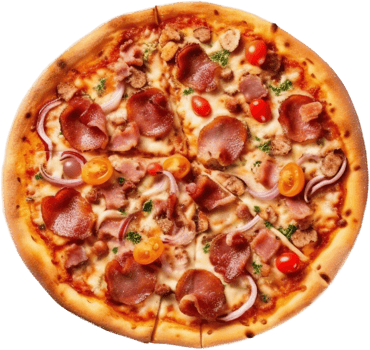 Top view pizza with . png